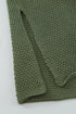 Henley Button Placket Side Slit Drop Shoulder Pullover Knit Sweater